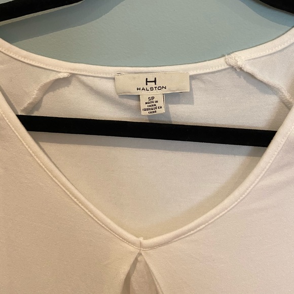 H by Halston White Drapey T-Shirt, S - Picture 3 of 5